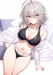 1girls artist_request bare_shoulders belly belly_button belly_cutout belly_fetish belly_outline blush blushing breasts calvin_klein fate_(series) female female_only golden_eyes grey_hair hi_res hot_body hourglass_figure hourglass_figured_female jacket_down jeanne_alter jeanne_d'arc_alter_(fate) looking_at_viewer midriff midriff_cutout midriff_exposed midriff_focus midriff_showing navel navel_cutout navel_fetish navel_line navel_outline perfect_belly perfect_body round_breasts seducing seduction seductive seductive_body seductive_eyes seductive_gaze seductive_look seductive_pose sensual sensual_look sexy_body sexy_female sexy_pose short_hair sitting slender slender_body slender_build slender_legs slender_waist slim_body slim_female slim_figure slim_girl slim_thick slim_torso slim_waist soft_blush suggestive suggestive_look suggestive_pose suggestive_posing thick_thighs thigh_gap thighs tummy underwear underwear_only wide_hipped_female wide_hips yellow_eyes