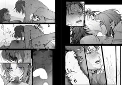 gintama abuto kamui_(gintama) monochrome male male_only gaybyaoi comic age_difference younger_penetrating_older younger_dom_older_sub long_hair mullet long-haired_male nude completely_nude missionary_position braid on_back muscular big_pecs pecs big_nipples muscular_male anal anal_sex censored motion_lines braided_hair licking_nipples licking_male_nipple sweat nipple_licking breath stubble cross_section erect_nipples justwe513491