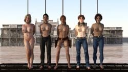 3d barefoot execution execution_(group) feet female_only hands_behind_back hanged imminent_death noose nude red_dead_redemption_2 restrained ryona sadie_adler starry_solace topless western
