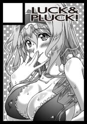 1girls busty big_breasts voluptuous female female_only bikini breasts cecilia_alcott cleavage covered_nipples drill_hair hairband hand_to_own_mouth infinite_stratos large_breasts long_hair looking_at_viewer monochrome sideboob sketch smile solo swimsuit tongue tongue_out very_long_hair wet hi_res