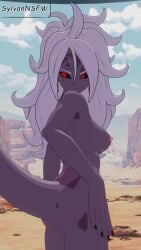 purple_skin majin_android_21 android_21 android_21_(evil) pose sexy_pose completely_nude nude_female female looking_at_viewer looking_back showing_ass cute dragon_ball dragon_ball_z dragon_ball_fighterz dragon_ball_sparking!_zero blender blender3d uncensored watermark sylvannsfw ass breasts tits boobs 3d nude looking_back_at_viewer