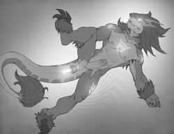 1boy abs abstract_background anal anal_sex anthro athletic balls ballsack dildo dragon erection foreskin foreskin_folds forge_(artist) furred_dragon future_card_buddyfight glowing glowing_tattoo greyscale headgear holding_leg humanoid_penis intact long_hair_male male male_nipples male_only masculine monochrome mostly_nude muscles muscular_male nude_male one_leg_up pecs penetration penis scalie scrotum sex_toy smooth_penis solo sun_dragon_bal tail tail_tuft testicles thewielder uncut