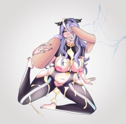 breasts camilla_(fire_emblem) cum cum_on_breasts cum_on_hair disembodied_penis faceless_male facial female fire_emblem fire_emblem_fates jontxu large_breasts legoman long_hair nintendo nipples penis purple_hair sitting