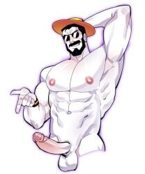 1boy abs alano_(just_dance) armpit beard blushing boner erect erect_cock erect_dick erect_penis erection hand_behind_head hanging_balls hanging_testicles hat hips just_dance just_dance_2019 male male_focus male_only muscular muscular_male mustache naked naked_male no_pants no_underwear nude nude_male pantless pink_nipples pink_tip revealyoursins shirtless six_pack solo solo_male sunglasses white_skin white_skinned_male