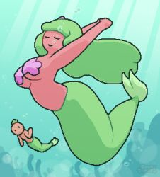 1boy 1boy1girl 1girl 1girls air_bubble air_bubbles big_breasts blush blushing boobs breasts bubble bubbles curvaceous curvy curvy_female curvy_figure eyes_closed female female_focus flower flower_in_hair flowers green_hair happy happy_wars long_hair male merfolk mermaid mermaid_tail oc okami_tomato original original_character original_characters pasties pink_flower plant plant_girl plant_humanoid princess_tomato_(okami_tomato) red_body red_skin stretching sunbeam tomato tomato_(okami_tomato) underwater water watermark waving