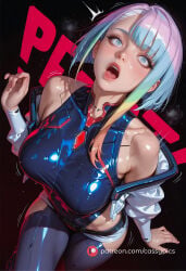 1girl 1girls ai_generated beautiful blush bob_cut bodysuit booty busty curvy cute cyberpunk:_edgerunners cyberpunk_(series) cyberpunk_2077 erotic fanart female fit fit_body fit_female high_quality highres horny hot hourglass_figure implants latex long_eyelashes lucy mind_break naked navel nude parted_lips patreon puffy_lips puffy_nipples round_ass round_breasts round_butt sexy slim_waist stockings stomach surprised thick thick_ass thick_legs thick_thighs waifu wet wet_body wide_hips