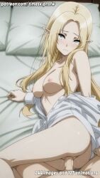 ahe_gao ai_generated alpha_(the_eminence_in_shadow) animated anime anime_character anime_coloring anime_girl anime_screencap anime_style ass blonde_hair blue_eyes blush bouncing_breasts breasts_out closed_mouth from_above looking_at_viewer lying lying_on_bed lying_on_side medium_breasts nipples open_mouth patreon penis_in_pussy pov pov_male pussy sex sitting sitting_on_penis tagme the_eminence_in_shadow timeskipnsfw uncensored video