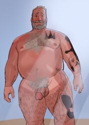 1boy aged_up aged_up_character dad_bod daddy daryl_(hebiwoogie) dilf fat fat_male gay hairy hairy_male hebiwoogie human human_male human_only male male_only penis small solo woogieville