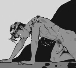 ryland_grace project_hail_mary crawling crawling_pose hard_on hard_penis jewelry jewerly_only jewelry_lingerie pubic_hair looking_down 1boy