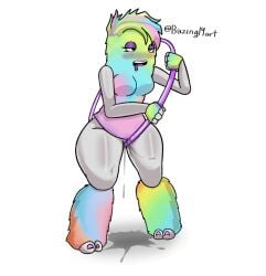 1girls 1monster 2_toes 4_fingers anthro anthro_only artist_name artist_signature bazing14 big_blue_bubble blush bodily_fluids breasts epic_hoola eyelashes eyeliner female female_only grey_arms half-closed_eyes holding_object hoola hula hula_hoop humanoid humanoid_monster leaking_pussy leg_fur masturbation moaning monster monster_girl monstrous_humanoid mouth_drool multicolored_body multicolored_fur multicolored_hair my_singing_monsters no_nipples pink_lips plain_background pomily purple_nails purple_toenails purple_tongue pussy pussy_drip rolling_eyes simple_background solo solo_female tagme thick_thighs thighs twitter_link vulva white_background