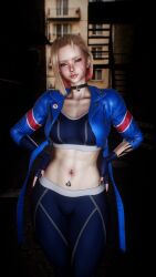 1girl 1girls 2026 3d 4k abs ahoge belly belly_button big_lips black_nails blonde_female blonde_hair blue_eyes blue_jacket bnwo bra breasts cammy_white cammy_white_(street_fighter_6) capcom choker chromatic_aberration clothed clothing crashbanditkut day depth_of_field earrings eyebrows eyelashes eyeshadow female gloves hair half-closed_eyes hi_res high_resolution highres human jacket leggings light-skinned_female light_skin lip_piercing lips lipstick long_eyelashes long_nails looking_at_viewer makeup mascara mature mature_female mature_woman medium_hair multicolored_hair muscles muscular muscular_female nail_polish nails navel navel_piercing nose_piercing outdoors pierced_belly_button piercing piercings pinup qos qos_tattoo queen_of_spades queen_of_spades_symbol queen_of_spades_tattoo red_hair ring_piercing scar scar_on_face self_upload short_hair six_pack slim_waist small_breasts smile smiling smiling_at_viewer snowbunny solo solo_female solo_focus sports_bra standing straight street street_fighter street_fighter_6 tattoo tattoos thick thick_lips thick_thighs thighs tummy video_game_character video_games virt-a-mate virtamate young young_female