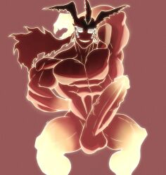 male male_only solo solo_male bara muscles muscular penis balls boner erection nude guilty_gear sol_badguy sol_badguy_(dragon_install) yam1eee sitting big_penis