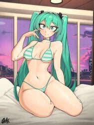 1girl 1girls 2d 2d_(artwork) 2d_artwork bed bedroom big_breasts big_hips bikini bikini_bottom bikini_top blue_eyes blue_hair bottom_heavy city city_background city_lights curvaceous curvaceous_body curvaceous_female curvaceous_figure curves curvy curvy_body curvy_female curvy_figure curvy_hips cute cute_expression cute_face dream dreaming female female_focus female_only hatsune_miku hi_res hips huge_hips ideal_woman light-skinned_female light_skin medium_breasts night night_sky perfect_anatomy perfect_body perfect_legs room roommate sexy sexy_body sexy_female sexy_pose sitting sitting_on_bed skull_crushing_thighs sleakj3 smaller_male tagme thick_thighs thighs twintails vocaloid voluptuous voluptuous_body voluptuous_female wholesome