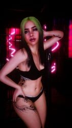 crashbanditkut self_upload 2026 hi_res highres high_resolution 3d 4k virtamate virt-a-mate depth_of_field chromatic_aberration pinup human female 1girls 1girl straight solo solo_focus solo_female hair long_hair straight_hair eyebrows eyelashes long_eyelashes eyeshadow lips makeup mascara light_skin light-skinned_female breasts small_breasts thighs nail_polish nails long_nails standing looking_at_viewer young young_female thick_thighs thick thick_lips big_lips plump billie_eilish real_person green_hair grey_eyes thick_eyebrows celebrity navel belly belly_button tummy bra panties blacked_clothing queen_of_spades queen_of_spades_symbol queen_of_spades_tattoo qos qos_tattoo tattoo tattoos snowbunny bnwo armpits armpit_hair hairy_armpits hairy lipstick piercing nose_piercing septum_piercing mole mole_under_eye beauty_mark indoors piercings pierced_belly_button navel_piercing black_nails smile smiling smiling_at_viewer half-closed_eyes