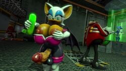 1futa 2boys 3d 3d_(artwork) anthro bald bald_male balls bat big_breasts big_penis black_pants cleavage clothing dildo dr._eggman echidna eggman erection facial_hair fat fat_male furry furry_futa furry_male futanari genitals gloves green_dildo high_heel_boots holding_dildo huge_breasts huge_cock human human_male indoors intersex jacket kabalmystic_(style) knuckles_the_echidna large_breasts large_penis light-skinned_male light_skin male mammal mature mature_futa mature_male metal_sonic mustache nipples overweight overweight_male pants penis red_fur red_jacket robot rouge_the_bat sega shoes sonic_(series) sonic_the_hedgehog_(series) testicles white_gloves white_high_heels_boots xabinotter