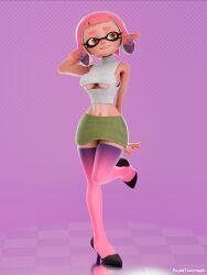 3d inkling_girl maya_(inkling) purpletourmaple splatoon thighhighs trashpanda2313