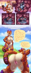abdominal_bulge absurd_res admiration after_vore anthro anus belly belly_rub bent_over big_butt blue_body blue_fur bodily_fluids breasts brown_body brown_fur butt comic cougar cum cursedlay dialogue digested digestion duo ejaculation erection fatal_vore felid feline female fur genital_fluids genitals green_eyes grey_body grey_fur happy heart_symbol hi_res hybrid hypnosis hypnotized_male hypnotized_prey internal jaguar male male/female mammal masturbation melting melty_digestion mind_control mustelid musteline nipples oblivious oral_vore pala_(feroxdoon) panicking pantherine penis predator/prey purple_body purple_eyes purple_fur realization sero_(feroxdoon) shopping silly smile soft_vore speech_bubble spots squirming swallowed swallowed_alive swallowed_whole tan_body tan_fur teal_body teal_fur true_musteline vore vulva weasel weight_gain whiskers willing_pred willing_prey