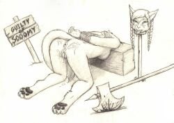 absurd_res anthro anus axe bent_over blood bodily_fluids bound breasts butt corpse cum cum_drip cum_from_vagina cum_in_ass cum_in_vagina cum_inside cum_on_butt cum_on_face cum_splatter cum_string death decapitation domestic_cat dripping english_text execution felid feline felis female female_death fingers fur genital_fluids genitals gore hair half-closed_eyes hands_behind_back hands_tied hands_tied_behind_back head_impalement head_on_stake hi_res impalement leaking_cum mammal meowmere monochrome narrowed_eyes norwegian_forest_cat nude rope saliva saliva_string severed_body_part severed_head sign simple_background snuff solo tail teeth text tongue tongue_out vulva weapon