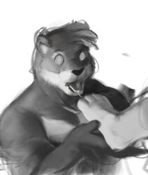 anthro bodily_fluids digital_media_(artwork) disembodied_foot duo_focus feet foot_fetish fur greyscale group hi_res hypnosis male mammal mind_control monochrome muscular muscular_male mustelid otter percy_(takesskill) river_otter saliva saudax7 simple_background solo tongue tongue_out white_background