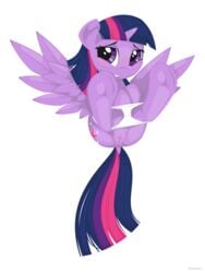 2016 alicorn anus ass blush clothing dock equine feathered_wings feathers female feral friendship_is_magic hair hi_res hooves horn hoverrover long_hair mammal multicolored_hair my_little_pony panties purple_eyes pussy simple_background solo twilight_sparkle_(mlp) underhoof underwear white_background wings