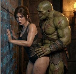 1boy 1female 1girls 1orc 2026 against_wall ai_generated animated brown_hair deep_penetration doggy_style dominant_male female female_human/male_orc female_penetrated forced grabbing hi_res interspecies kissing kissing_while_penetrated lara_croft lara_croft_(survivor) leshay7 longer_than_10_seconds moaning moaning_in_pleasure moans monster monster_on_female muddy orc orc_male orc_on_human passionate passionate_sex penetration penetration_from_behind ponytail realistic sex_from_behind sound standing tagme temple tomb_raider tomb_raider_(survivor) vaginal_penetration vaginal_sex video video_games