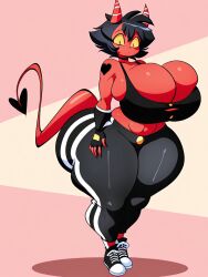 ai_generated big_breasts big_butt breasts_bigger_than_head female_thick_thighs helluva_boss imp millie_(helluva_boss)