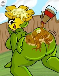 anthro anthrofied ass electronic_arts female flora_fauna plant plant_humanoid plantie plants_vs._zombies plants_vs_zombies popcap_games thick_thighs video_game_character video_games 1girls ass_focus buttercup_(pvz) butter gooeysin specialgooeysin looking_at_viewer looking_back pancake pancakes food food_on_body syrup