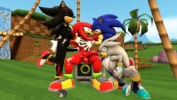 4boys 3d 3d_(artwork) anthro anthro_on_anthro ass_grab blue_fur blowjob balls black_fur closed_eyes echidna erection eyes_closed feet furry furry_male furry_only gay gay_sex genitals gloves grey_fur grabbing_ass grabbing_penis grass hand_on_ass hand_on_chest hand_on_penis hedgehog interspecies knuckles_the_echidna looking_at_another male male/male/male/male male_only mature mature_anthro mature_male open_mouth penis red_fur red_shoes sex sega sitting silver_the_hedgehog shadow_the_hedgehog sonic_(series) sonic_the_hedgehog_(series) sonic_the_hedgehog smiling standing standing_on_one_leg tail testicles trees white_gloves xabinotter yaoi