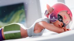 3d inkling_girl maya_(inkling) purpletourmaple splatoon trashpanda2313