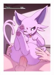 absurd_res balls bestiality collar duo eeveelution espeon female female_focus female_on_top female_penetrated feral generation_2_pokemon genitals hi_res human human_on_feral implied_rape interspecies kekitopu looking_pleasured male male/female male_penetrating mammal nintendo paws penetration penile penile_penetration penis pokemon pokemon_(species) pokephilia pupils quadruped rape sex sleep_sex sleeping smile somnophilia tail vaginal vaginal_penetration vulva
