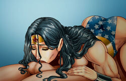 1boy 1boy1girl 1girls 69 abs ass balls balls_deep black_hair blowjob blue_eyes closed_eyes dc_comics deepthroat diana_prince dmr_(artist) emperorprime eyelashes eyeshadow fellatio female hair humanoid justice_league large_ass male male/female muscular_female oral oral_sex pale_skin red_lipstick straight testicles tiara wonder_woman wonder_woman_(series)