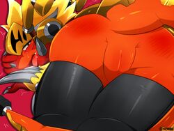 animal_genitalia armor ass dragon drum_(buddyfight) future_card_buddyfight genital_slit male_only ragujuka slit tears