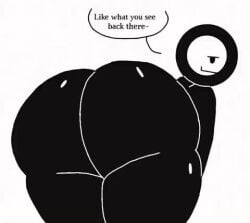 1boy ass big_ass black_body black_eyes circle_head looking_back male male_only original_character shaking_ass short_video solo solo_male stickman tagme text_bubble thick thick_ass twerking video white_background