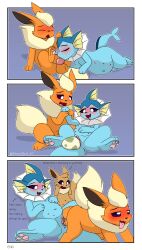 absurd_res blush blush_lines duo eevee eeveelution egg fellatio female feral flareon generation_1_pokemon hi_res male male/female nintendo oral oviposition pencil_bolt penile pokemon pokemon_(species) romantic romantic_couple sex tongue tongue_out vaporeon