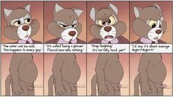 angry animal_genitalia annoyed balls blush comic dialogue disney douglas_benson english_text erection feline flaccid front_view headshot_portrait humanoid_penis looking_at_viewer looking_away looking_down male male_only mammal neenya nude penis portrait sequence sheath side_view slightly_chubby small_penis solo suit talespin text