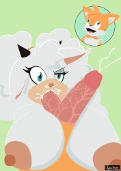 1boy 1girls big_breasts big_penis blowjob boobjob breasts bust busty cum cum_in_mouth cumshot ewe female female_anthro full_color fur horns huge_breasts lanolin_the_sheep large_penis male male/female mobian mobian_(species) mobian_sheep naked naked_female nasty_byte nipples one_color_background orgasm orgasm_face paizuri penis sheep sheep_girl sheep_humanoid simple_background sonic_(series) sonic_the_hedgehog_(series) tails veiny_penis white_fur white_hair white_wool wool_(fur)
