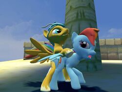 3d 3d_(artwork) equine eyelashes female friendship_is_magic garry's_mod horse male mammal my_little_pony pink_eyes pony rainbow_dash_(mlp) sand sex sjru source_filmmaker straight straight_hair wings