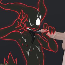 2025 5_fingers anthro areola balls biped black_body bodily_fluids breasts cum digital_drawing_(artwork) digital_media_(artwork) duo erection female female_on_human fingers front_view generation_7_pokemon genital_fluids genitals hi_res human looking_at_viewer male male/female male_on_anthro mammal mimi_(sealer4258) mimikyu nintendo nipples nude nude_anthro nude_female nude_human nude_male one_eye_closed open_mouth penis pokemon pokemon_(species) sealer4258 tail tongue