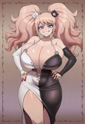 ai_generated bicolor big_ass big_breasts cow-ede_akamatsu danganronpa gala_dress huge_breasts junko_enoshima self_upload smug tagme that_one_random_junko_dress_trend thick_thighs wide_hips