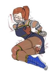 blue_dress bondage brown_hair closed_eyes cnc cum_in_pussy damsel_in_distress disembodied_hand disembodied_penis eudetenis glasses messy_sex nerd nerdy_female panties_aside pantyhose passionate ponytail rape_play ripped_pantyhose rope_bondage tape_gag taped_mouth the_velvet_mist tit_grab zoe_brumfield