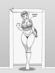 amazon amazonian big_breasts breasts elf elf_ears elf_female elf_girl frakass giantess large_boobs large_breasts light-skinned_female light_skin looking_at_viewer mini_giantess morning talking_to_viewer thick_thighs thighs walking walking_towards_viewer