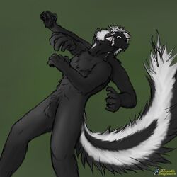 furry male mammal merging skunk transformation unstableimagination