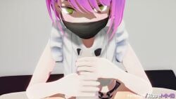 1boy 1girls 3d artificial_vagina artist_name bedroom black_panties blush breasts clothed_female_nude_male credits cum ejaculation english_subtitles english_text erect_penis erection face_mask fist_pump footjob footjob_w/sex_toy green_eyes handjob handjob_w/sex_toy hentaudio holoforce hololive hololive_japan indoors japanese_voice_acting light-skinned_female light-skinned_male light_skin male_pov painted_nails painted_toenails penis phone phone_call pink_nails pink_toenails pov purple_hair ravemmd ring room sex_toy short_hair small_breasts smartphone sound tagme talking_to_viewer tattoo text thigh_sex tokoyami_towa video virtual_youtuber vixxenva voice_acted