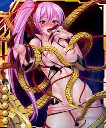 claws erect_nipples kagami lilith-soft pink_hair red_eyes saya_(taimanin_asagi) tagme taimanin_(series) taimanin_asagi taimanin_asagi_battle_arena taimanin_asagi_battle_arena_all_card_gallery