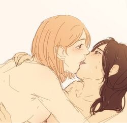 2girls attack_on_titan female female_only hanji_zoe multiple_girls petra_ral tagme yuri