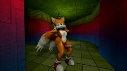 1boy 2016 3d animated anthro balls canine darksorm erection fox furry_tail male male_only mammal multiple_tails nude penis solo sonic_(series) tail tails