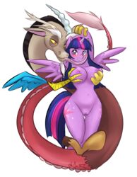 2014 alicorn alpha_channel anthro anthrofied arms_above_head blush breast_grab breasts bubble_lee cutie_mark discord_(mlp) draconequus duo equine erect_nipples female friendship_is_magic full-length_portrait full_length hair hand_on_breast horn licking looking_at_viewer male mammal multicolored_hair my_little_pony navel nipples portrait purple_eyes pussy red_eyes simple_background smile standing straight straight_hair tail_tuft tongue tongue_out transparent_background tuft twilight_sparkle_(mlp) wings yellow_sclera