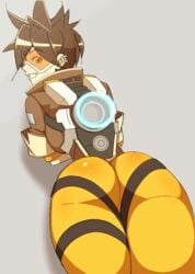 1girls 2d 2d_animation all_fours animated big_butt blizzard_entertainment bouncing_breasts bouncing_butt breasts brown_hair bubble_butt butt_shake chronal_accelerator earrings fat_ass female female_only gif goggles grin jewelry lena_oxton looking_at_viewer looking_back nisego overwatch short_hair smile solo thick_butt thighs tracer twerking