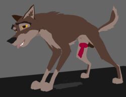 3d animal_genitalia animal_penis animated balls balto balto_(film) canine canine_penis cum erection feral knot male mammal open_mouth penis simple_background smile solo tongue tongue_out wolf