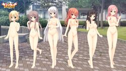 6+girls :d absurdres ahoge areolae ayachi_nene barefoot black_hair blonde_hair blue_hair breasts brown_hair contrapposto feet full_body green_eyes hair_between_eyes hair_ornament hairclip hands_together highres inaba_meguru kobuichi leg_up lineup long_hair multiple_girls muririn navel nipples nude open_mouth pink_hair purple_eyes pussy sanoba_witch shiiba_tsumugi shiranui_inori sidelocks silver_hair small_breasts smile standing toes togakushi_touko uncensored very_long_hair yellow_eyes